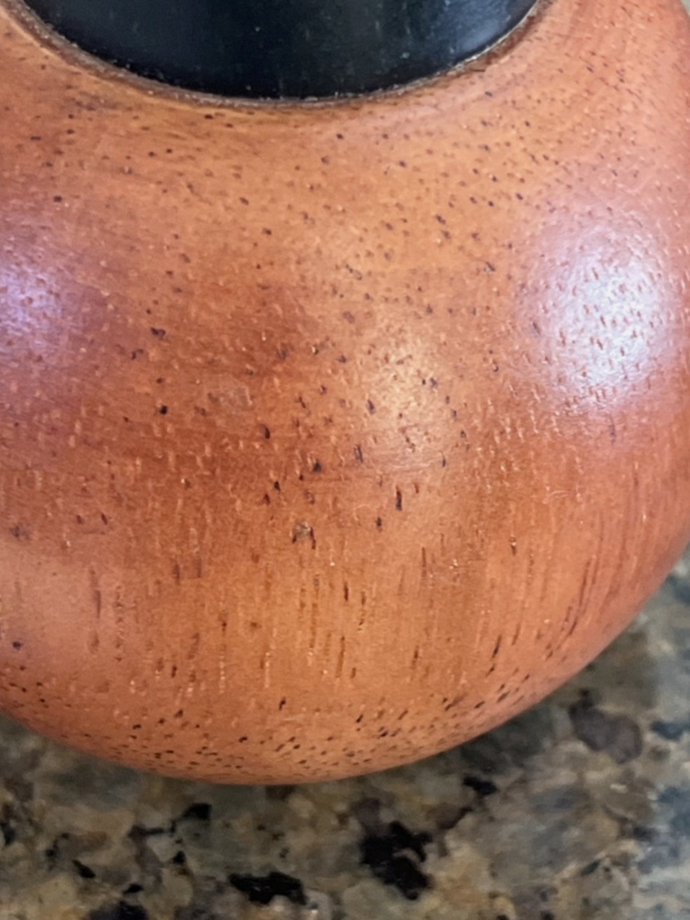 Vintage Dansk Teak MCM Wood Pepper Grinder Mill Black Top Mid-Century Modern - Picture 6 of 7